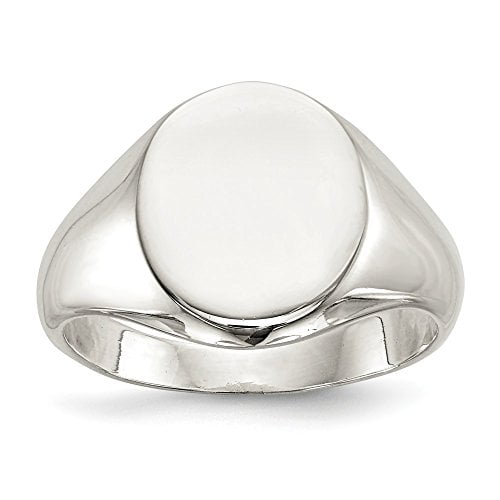 Sterling Silver 12x16mm Solid Back Signet Ring Size 10 